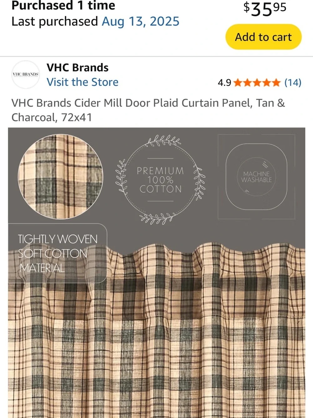 Cider Mills Plaid Valance